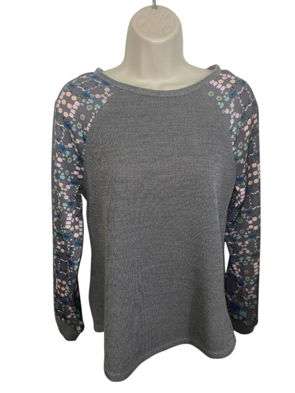 SANCTUARY CLOTHING Women's Size XS Grey Open Back Wool Blend Mixed Media Blouse